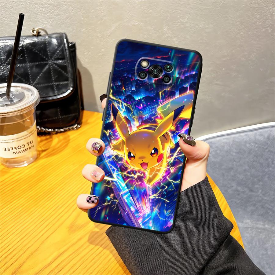 Чехол для телефона Funda для Xiaomi Poco F8 X3 X4 X5 X7 Pro F1 M3 M4 M7 Pro C75 F3 C71 C50 M5 C61 Милый Пикачу Покемон