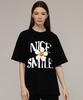 GRAVER [Unisex] Nice Smile Logo Flower Short Sleeve T-Shirt_Black