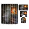 Thriller Skull Bathroom Shower Curtain Floor Mat Toilet Cover Foot Mat Four-Piece Set