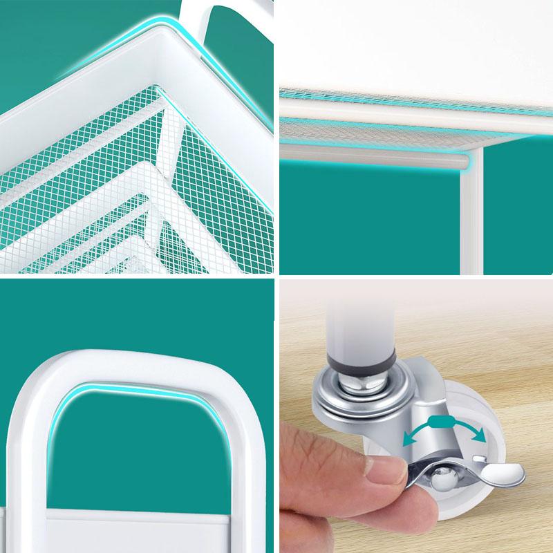 Стеллаж для хранения на тележке Напольный стеллаж для хранения Кухонный стеллаж для хранения Портативная корзина для овощей Стеллаж для хранения закусок Стойка для хранения туалета Мобильная сортировочная стойка Артефакт