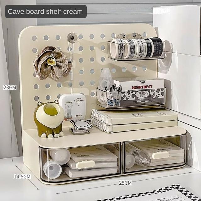 Desktop Perforated Board Storage Box Stationery Sorting Rack Desk Office Cosmetics Storage Rack Pen Holder