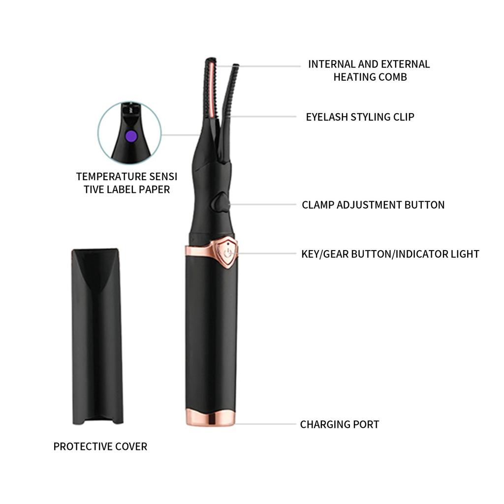 Heated Eyelash Curler, Electric Eyelash Curler, USB Portable Electric Eyelash Curler, Eyelash Comb Tool, Beauty And Makeup Tool