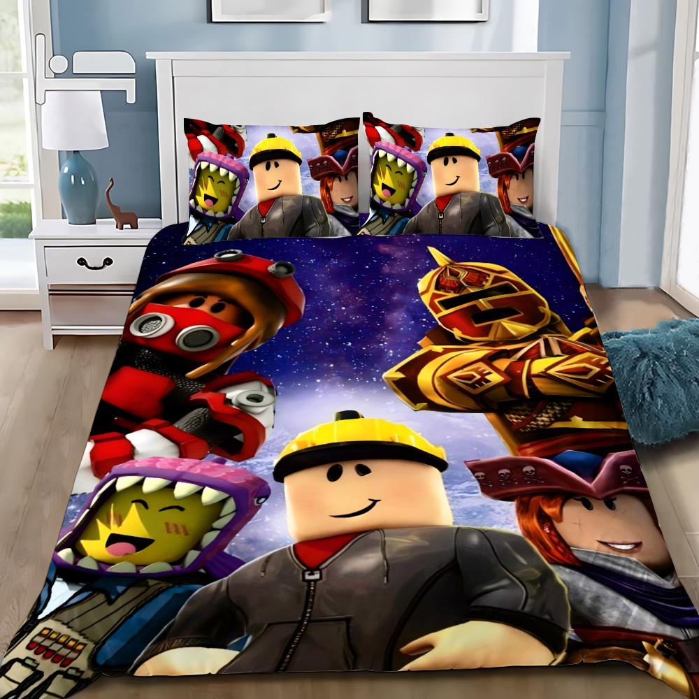3D Game R-Robloxes Duvet Cover Pillowcase Game Scene Print Bedding Set Adult Boy Girl Bedroom Decoration Single Double Large