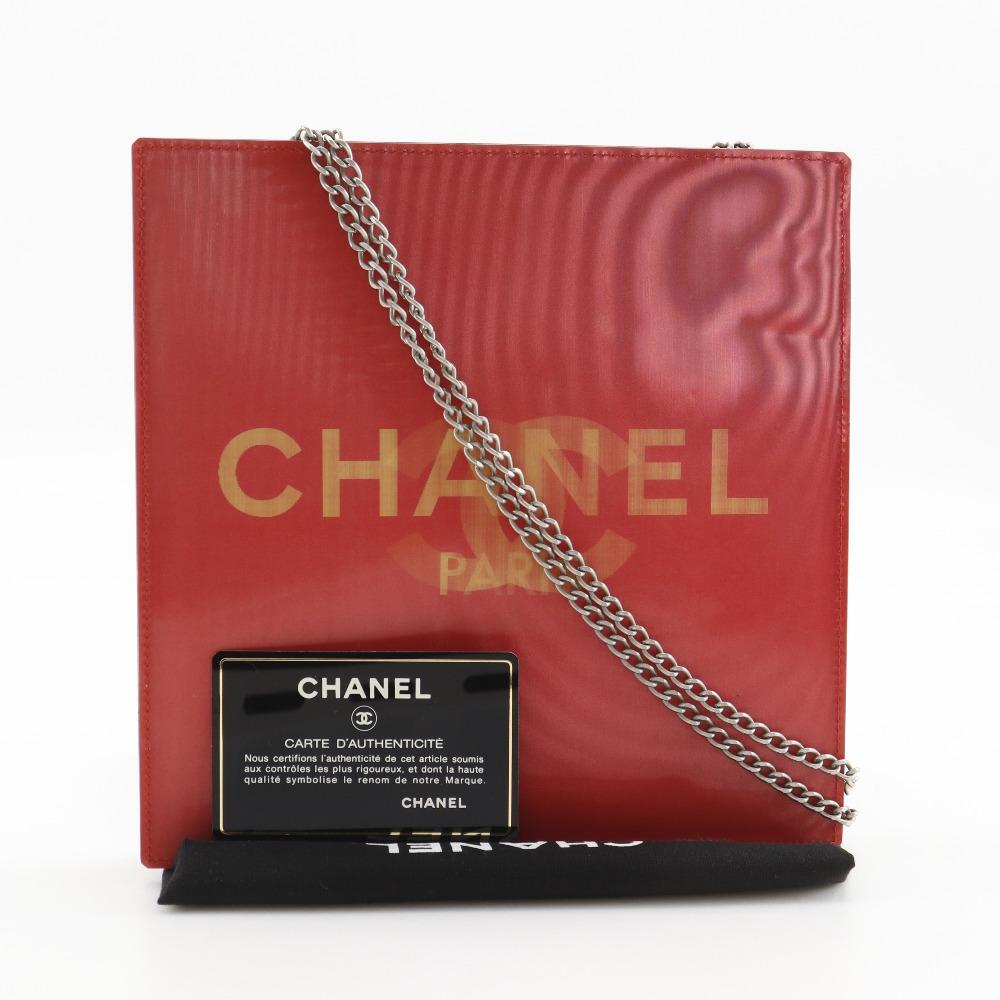 CHANEL Hologram Chain Shoulder Shoulder Bag COCO Mark Red Plastics Women Used
