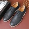 Деловые кожаные туфли на шнуровке мужские трендовые мужские повседневные туфли британский стиль Брок гравированные мужские туфли