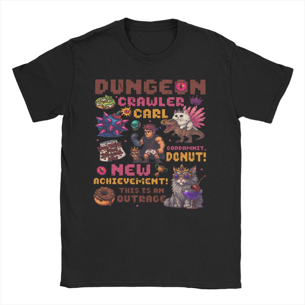 Dungeon Crawler Carl  T Shirt Unisexs   Cotton Funny TShirts Crew Neck  Tees Short Sleeve Clothing Printed