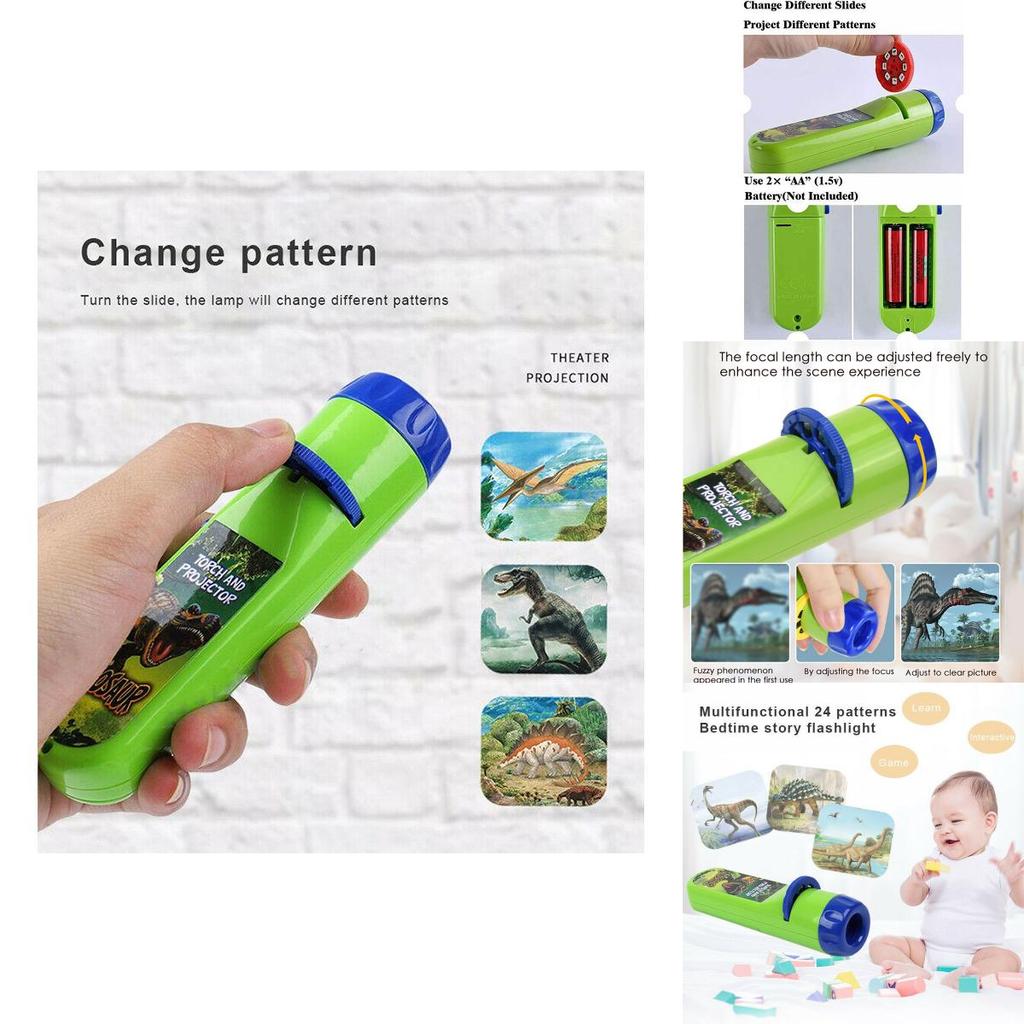 Torch Projector For Kids Featuring 24 Colorful Patterns And Themes**