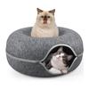Felt Cat Bed Donut Pet Tunnel Nest Interactive Toys Dual-use Indoor Dog Kennel Removable Kitten House Basket Training Toy