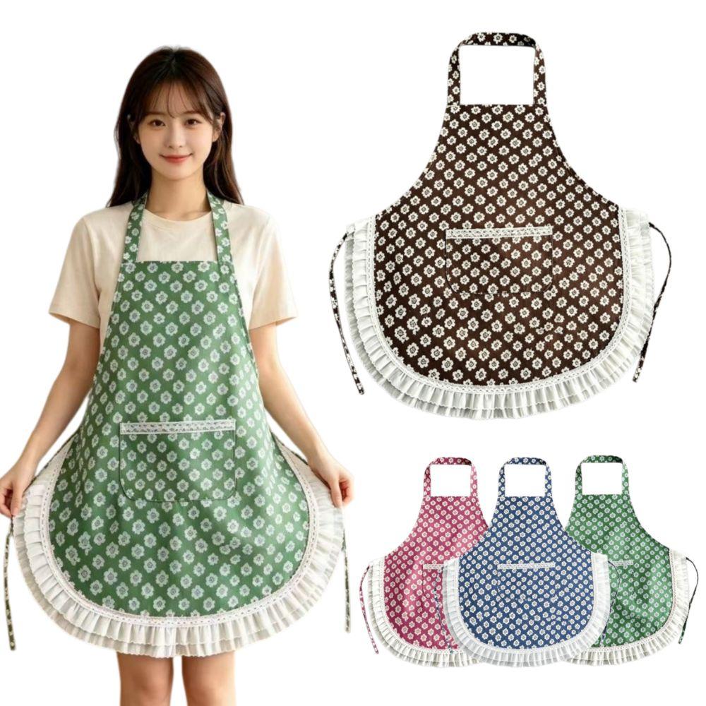 Lace Design CookingApron Stain-proof Work Clothes New Ruffled Trim Apron Home Use