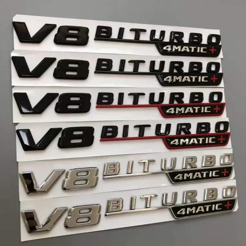 2Pcs 3D ABS Car Fender Side Badge For Mercedes Benz E63s AMG W213 W212 W205 C63S V8 BITURBO 4MATIC Emblem Stickers Accessories XV7