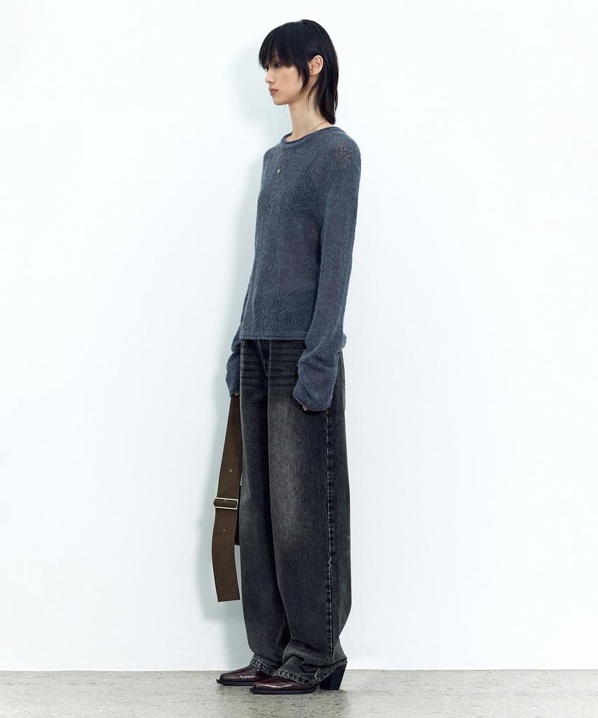 INSILENCE WOMEN Rustic Wool Knit Deep Blue