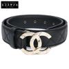 B25 P Логотипы CC Кожа ягненка Матрасе пояс 65/26 Черный/Золотая фурнитура Б/У