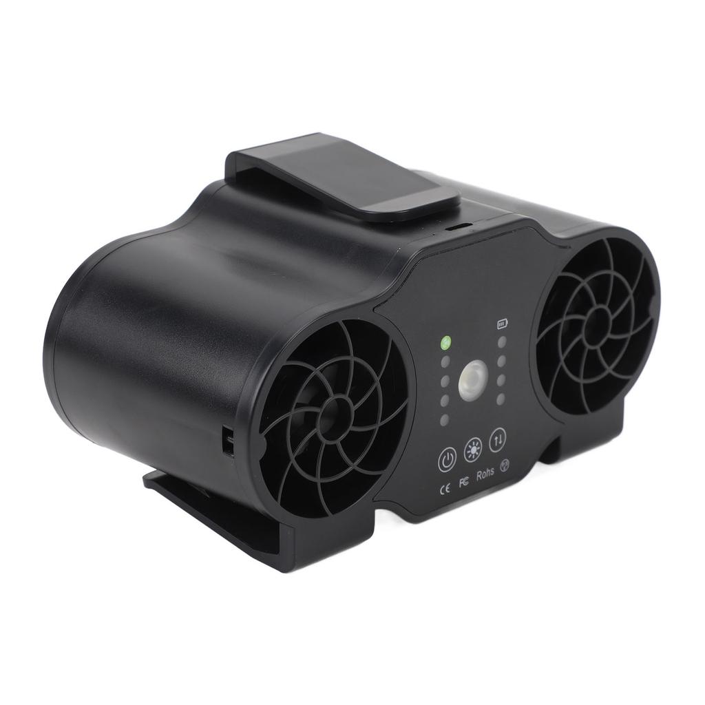 Clip On Waist Fan 4 Speed Gears Forward Reverse Rotation USB Rechargeable Summer Cooling Fan with Hanging Lanyard