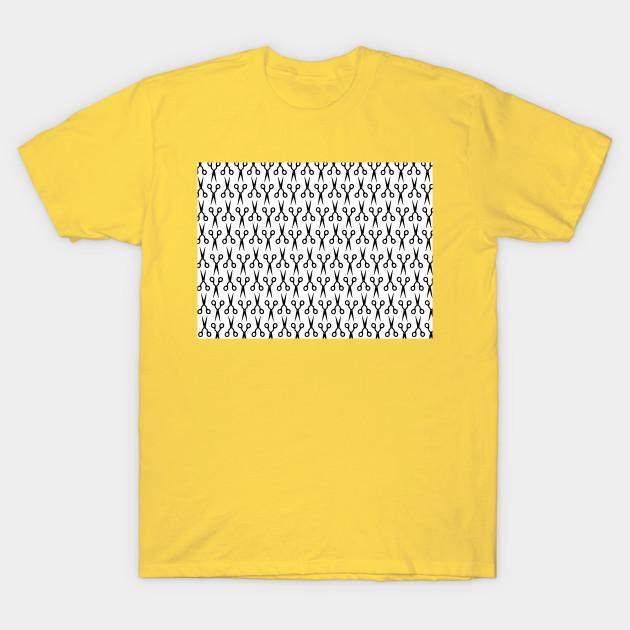Unisex Fashion TShirt Scissors Pattern Black Print TShirt Plus Size S-5XL T-Shirt 100%Cotton Tops O Neck Short Sleeve Tees