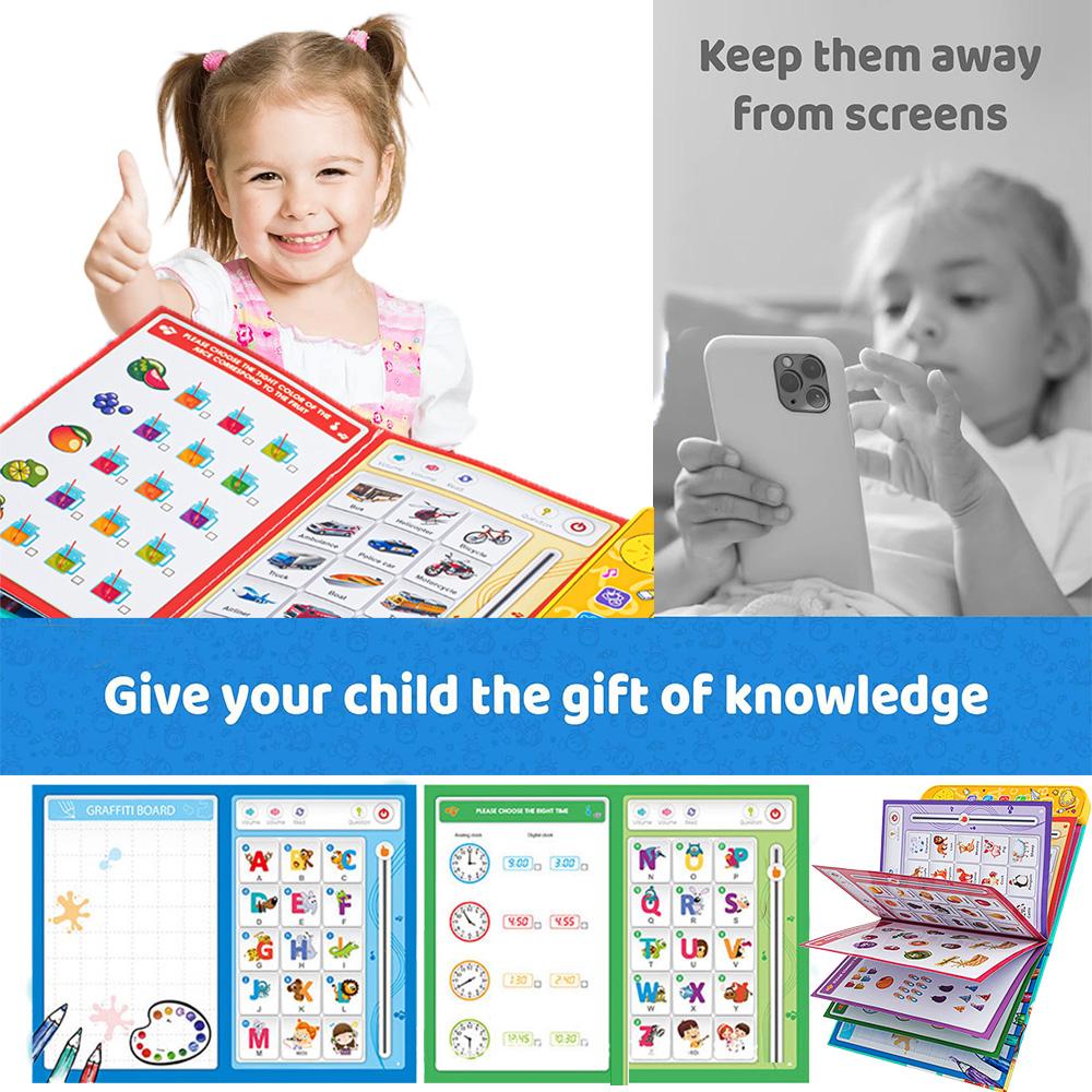 НОВИНКА Интеллектуальная сенсорная книга для изучения английского языка для детей Раннее образование Знания со звуковой функцией Многоразовая ручка Подарок на день рождения