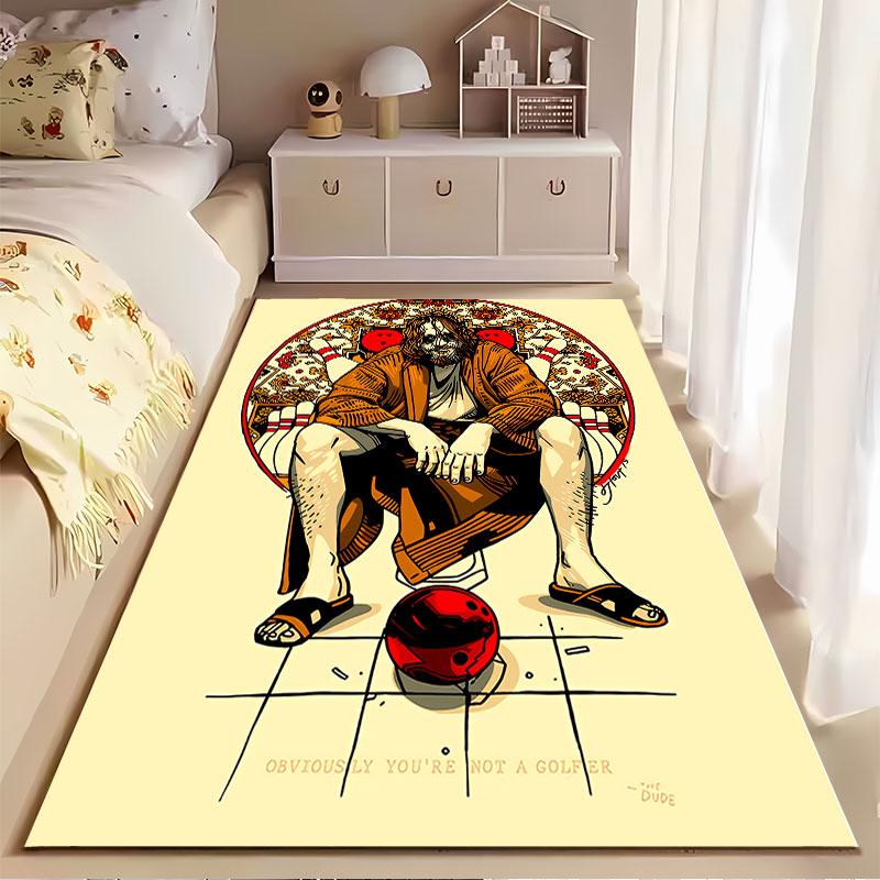 "Retro Bowling Dude Carpet" suitable as a non-slip mat for the living room or bedroom sofa