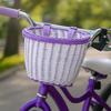 Handwoven Bicycle Basket Adjustable Leather Straps Cycling Handlebar Basket Bicycle Accessories