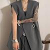 Women’s Korean Style Sleeveless Long Vest – Summer Fashion, Loose Fit, Collarless
