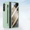 NEW For Samsung Galaxy Z Fold 7 6 5 Premium Cases With S Pen and S Pen Holder Solid Color Built-in Screen Protector Matte Cover