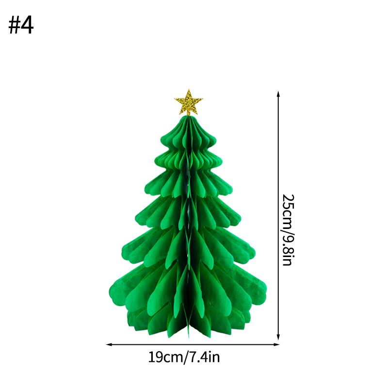 Christmas Tree Decoration 3D Honeycomb Paper Christmas Tree Hanging Pendent New Year Xmas Party Atmosphere Shop Decor Prop
