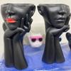 Abstract Face Flower Pots Mold Epoxy Resin Molds Pen Holder Candle Holder Cement Planter Silicone Mould Home Decorations