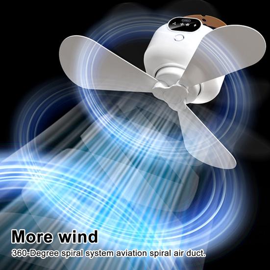 Потолочный вентилятор с подсветкой и пультом управления, 3 скорости, сильный воздушный поток, низкий уровень шума, перезаряжаемый, портативный вентилятор для палатки, подвесной потолочный вентилятор