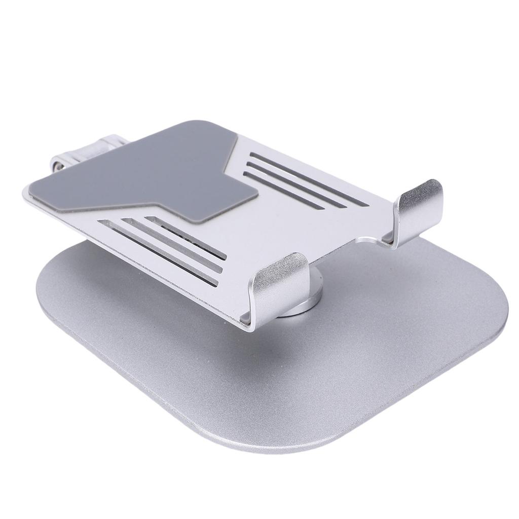 Desk Tablet Stand Adjustable Foldable 360 Degrees Rotating Metal Desk Tablet Holder for Cell Phone Silver