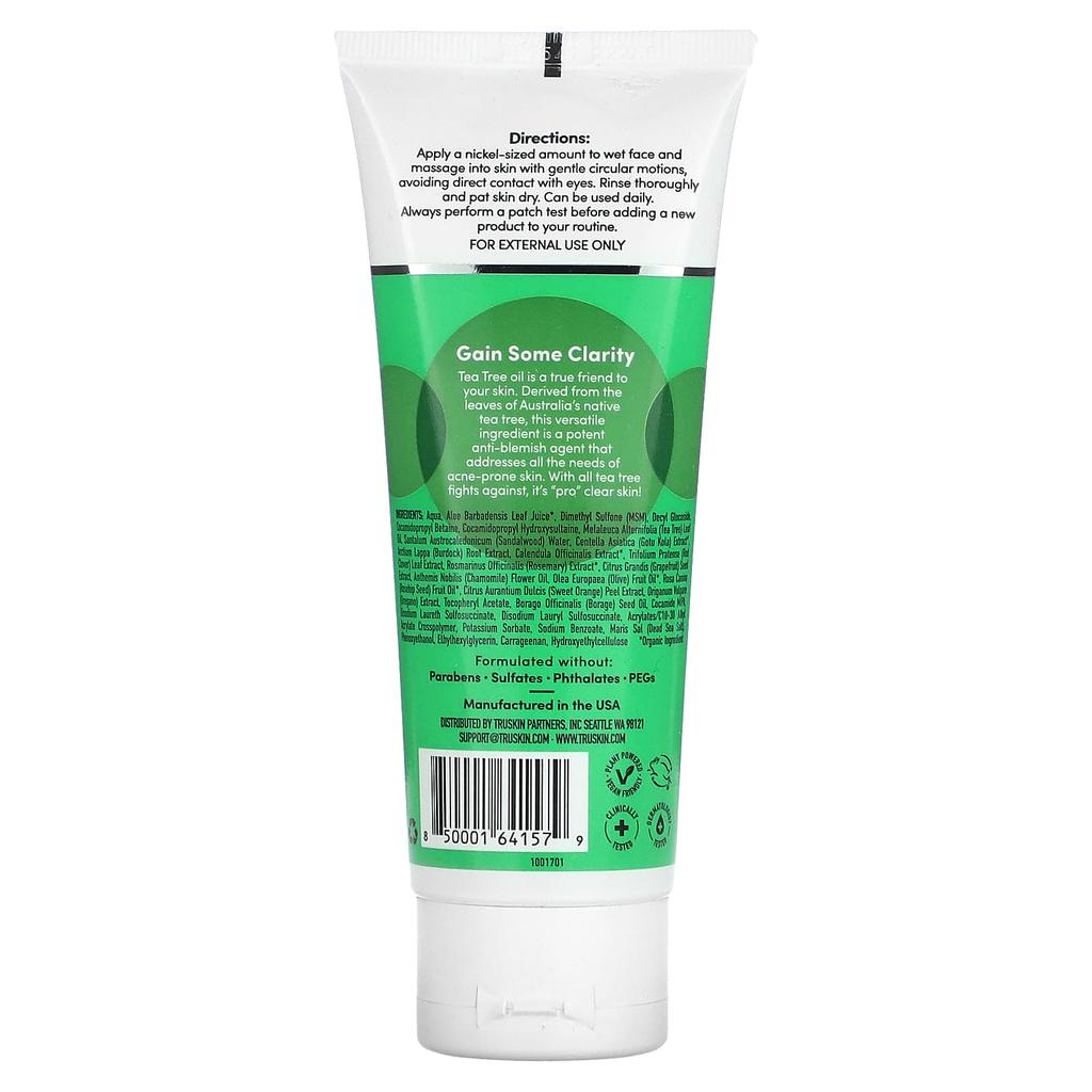 TruSkin Супер Очищающее средство с Чайным деревом + МСМ и Ромашкой, 4 жидких унции (118 мл)