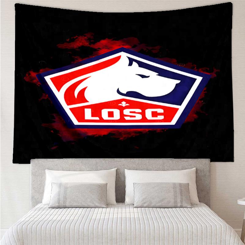 Lyon Football Club Emblem Printed Tapestry, for Bedroom,Livingroom, dormitory, Large Wall Decor, Fabric Decor Fan Birthday Gifts