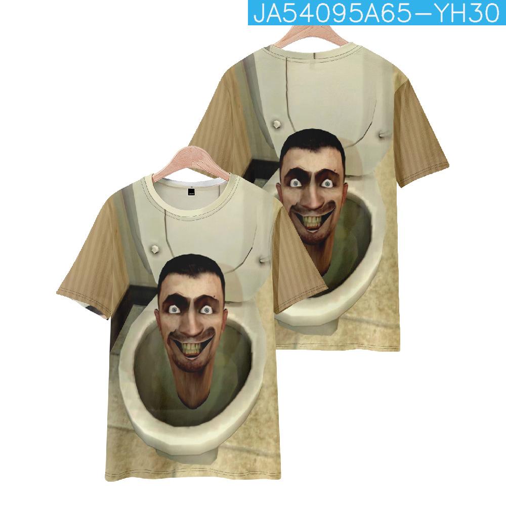 Модные женские/мужские повседневные футболки с короткими рукавами и принтом для туалета Skibidi