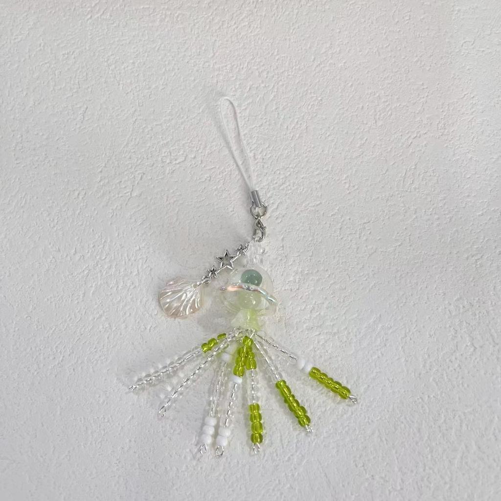 Ручной работы Ремешок для телефона в виде золотой рыбки Прочный акриловый шарм из бусин Модный аксессуар Портативный для сумок и кошельков Девичьи стили