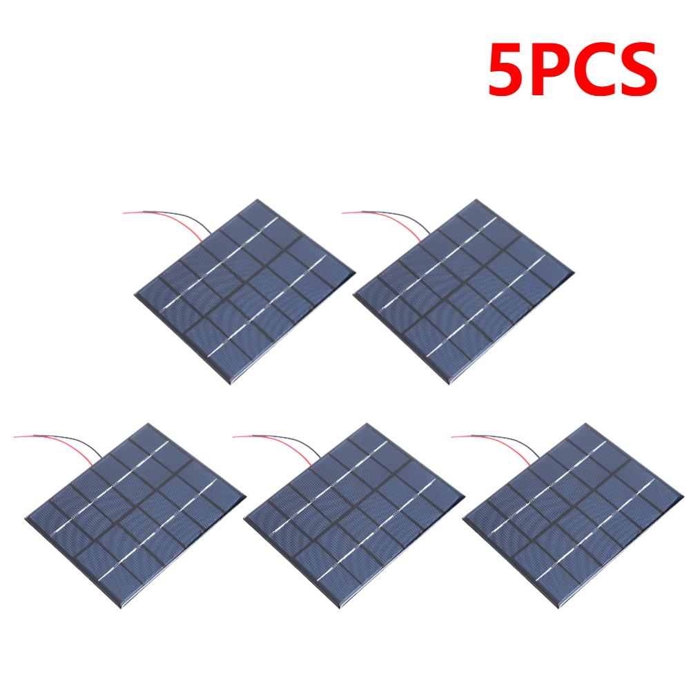 5-1pcs 2W 6V Portable Solar Panel Charger USB Outdoor Solar Panels for Phone Camping DIY Charger Generator RV Camper Accessories