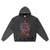 DTG Print Knitted Denim Zip-Up Hoodie Copy of GUERRERO Brother Print Zipper Hoodies