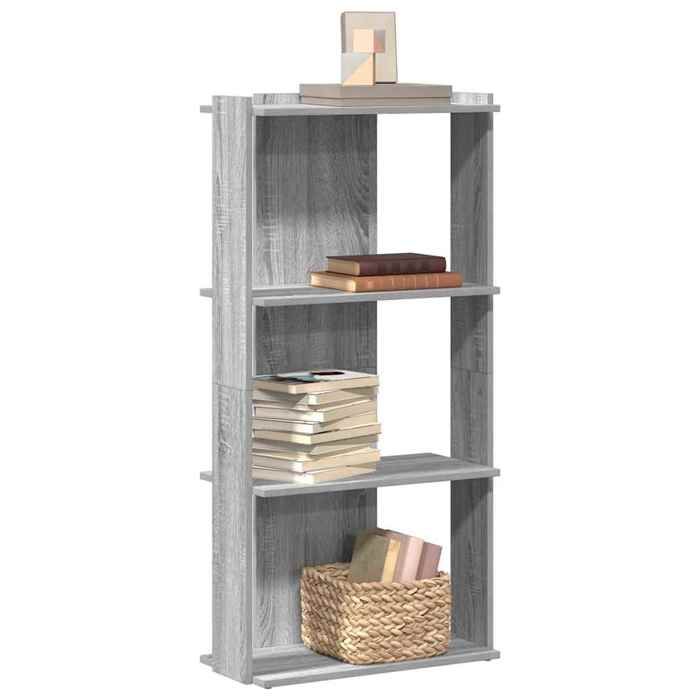 VidaXL Bibliothèque à 3 niveaux sonoma gris 60x30x120 cm, étagère, étagère à livres, étagère de rangement 860270