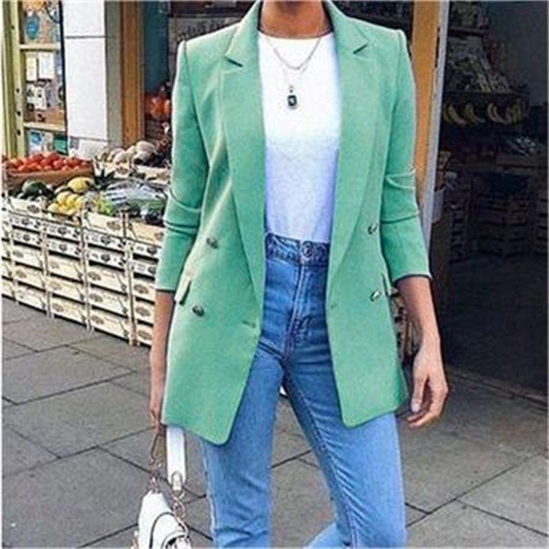 Coat Ladies Cardigan Tops Spring Blazer Suit Womens Loose Shirt