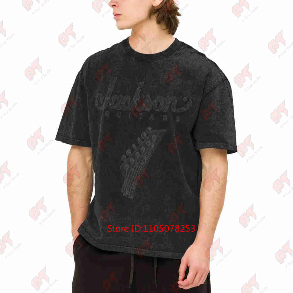 Jackson Guitar Player Distressed Vintage Washed Tee Pure Cotton T-Shirt