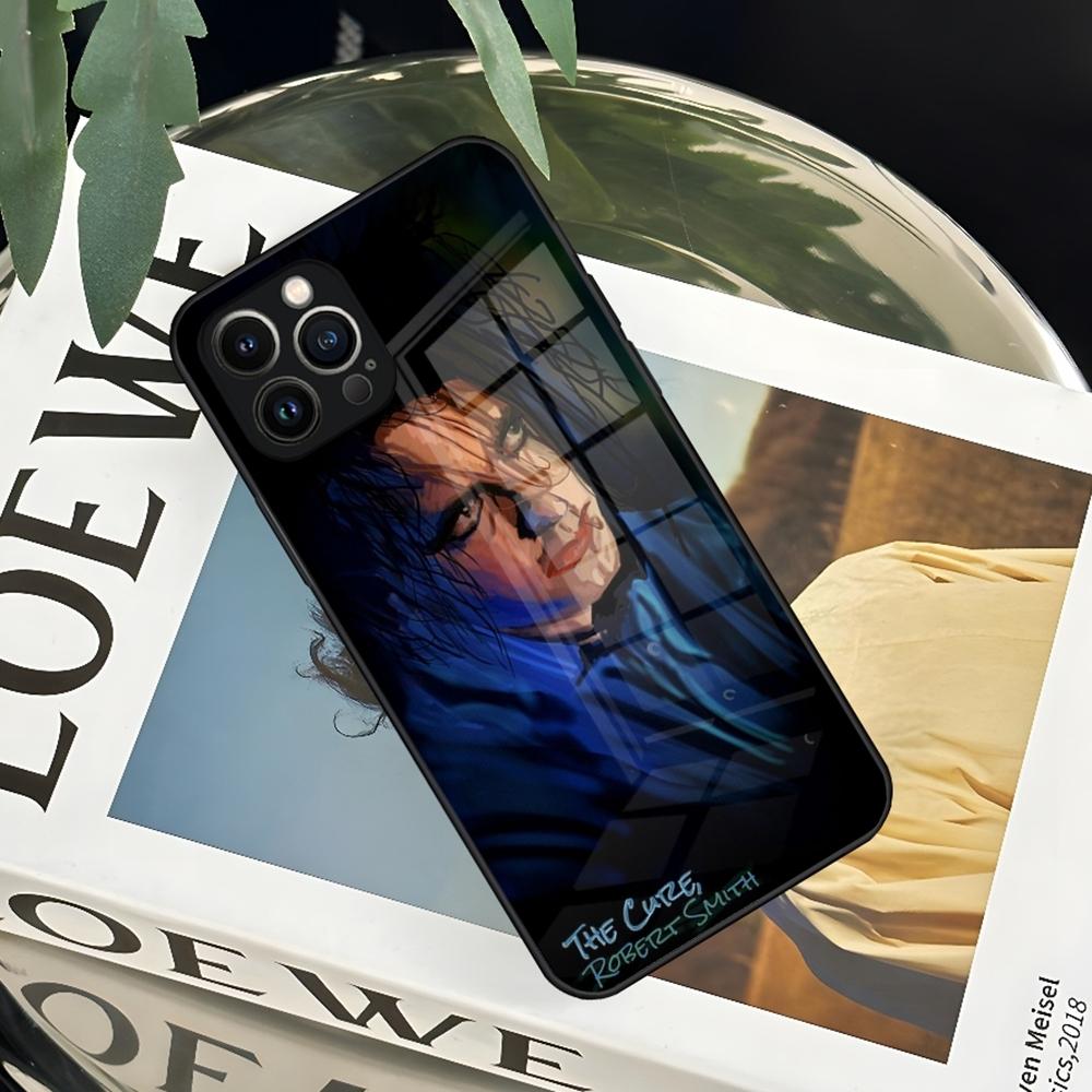 The Cure Robert Smith Phone Case for Iphone 16 15 14 12 11 13 Pro Max Mini X Xr Xs Se 8 Puls glass Cover