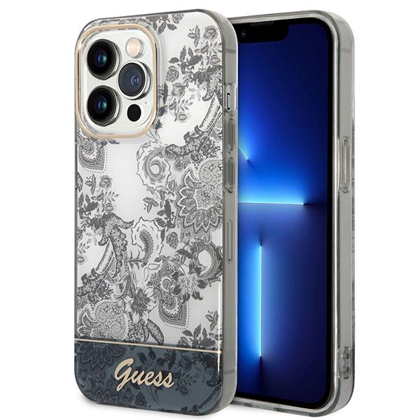 Etui do iPhone 14 Pro Max Guess Porcelain Collection Szare