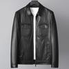 Men's Coat Popular Leather Jacket Men's Genuine Leather Autumn and Winter Lapel Goat Leather Thin Leather Jacket High Sense