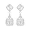 Серьги-кольца с муассанитами Asscher - Стерлинговое серебро 925 пробы