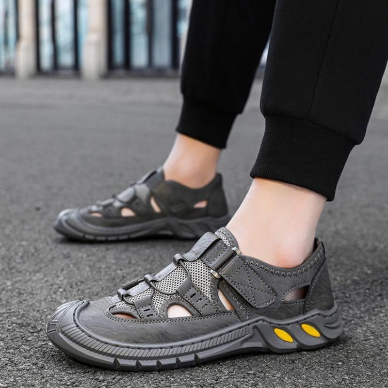 Мужские сандалии Модные повседневные спортивные сандалии Высококачественные сандалии из коровьей кожи для мужчин Летние удобные кроссовки Нескользящая пляжная обувь