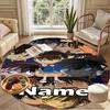 Custom Name Personalized Detective Conan Print Round Rug, Versatile Home Decor Carpet, for Playroom, Apartment, Balcony, Entryway, Hallway Gift