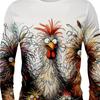 3D-печатный рисунок в виде курицы в стиле аниме, 3D-печатная осенняя мужская футболка с круглым вырезом, повседневный свободный свитер с длинным рукавом, модные топы
