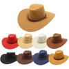Western Cowboy Hat Suede Hat Men's Horseback Riding Hat Large Brimmed Cowboy Hat