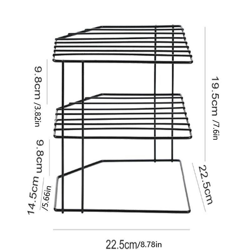1 шт. Угловая кухонная полка для специй Портативная Без пробивки Настольная Полка для хранения продуктов и прочего Подходит для кухни и ванной комнаты
