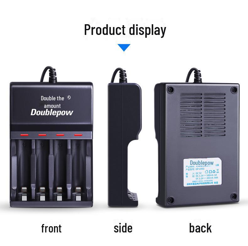 Интеллектуальное 4-слотовое USB-зарядное устройство UK83 для аккумуляторов AA/AAA с двойной емкостью (Вход 5 В)