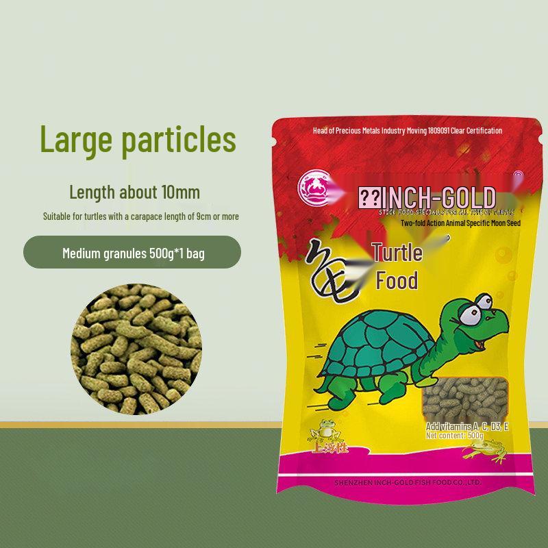 Inch Gold Turtle Food: Premium Nutrition for Semi-Aquatic Turtles - Non-Clouding Formula
