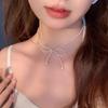 Супер сказочный жемчужный колье-бант модный дизайн цепочка на ключицу цветной камень легкая роскошь аксессуары интернет-знаменитости цепочка на шею