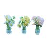Mini Flower Vase Car Dashboard Decor Cute Center Console Accessory with Adhesive Realistic Micro-Landscape