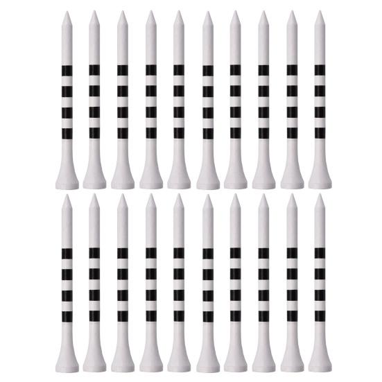 20Pcs Golf Tee Striped Increase Flight Distance Low-Resistance Tip Stabilize 70/83mm Practice Training